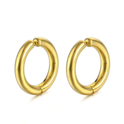 Fashion Solid Color Titanium Steel Polishing Ear Clips 1 Pair