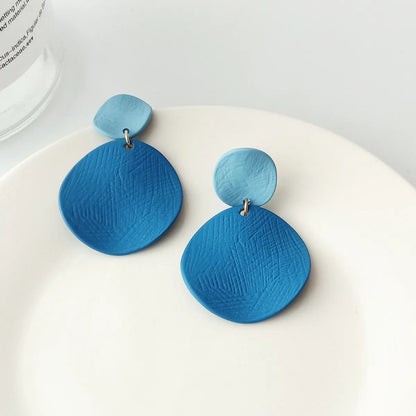 Fashion Solid Color Titanium Stoving Varnish Drop Earrings