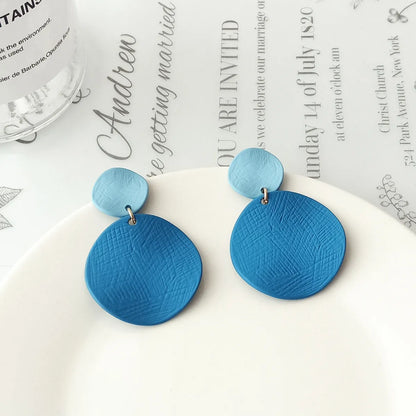 Fashion Solid Color Titanium Stoving Varnish Drop Earrings