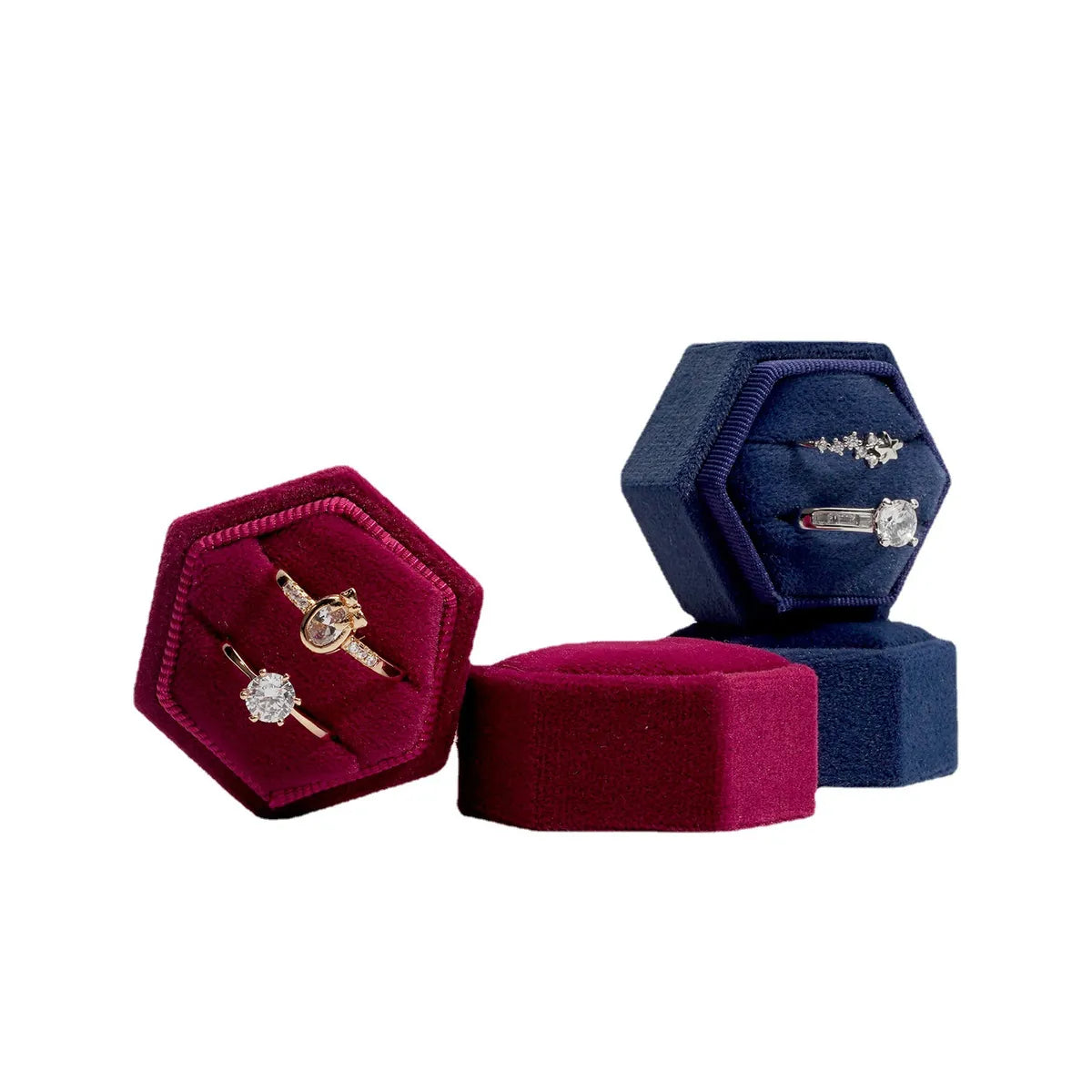 Fashion Solid Color Velvet Jewelry Boxes