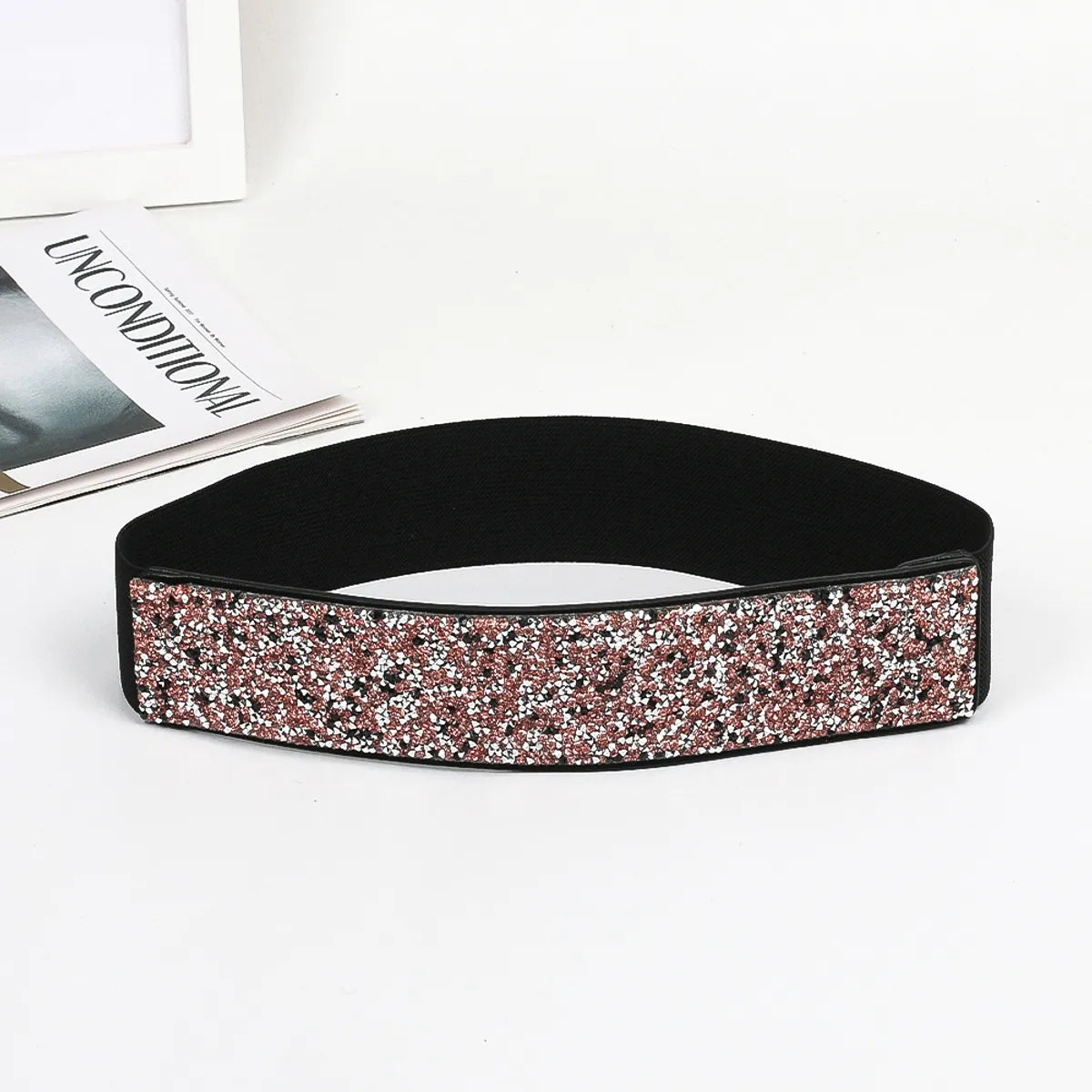 Fashion Solid Color Woven Fabric Inlay Rhinestones Women'S Corset Belts 1 Piece