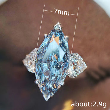 Fashion Sparkling Marquise-shaped Heart-shaped Zircon Copper Ring Jewelry