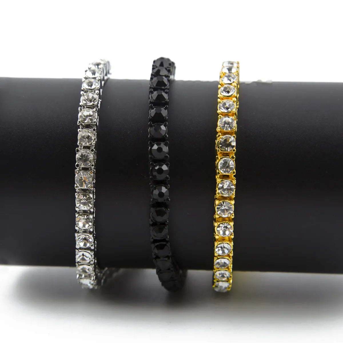 Fashion Square Alloy Inlay Rhinestones Men's Bracelets 1 Piece