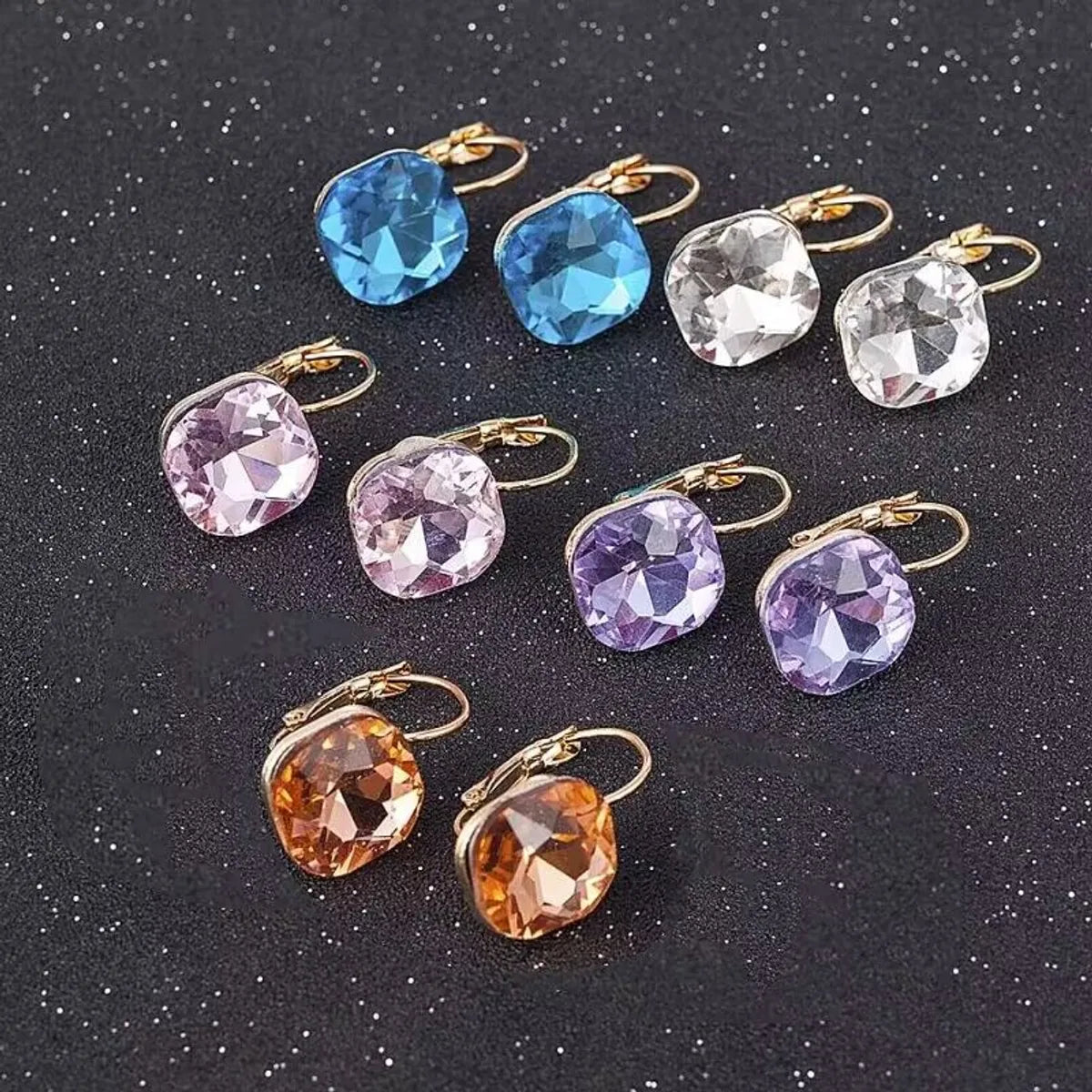 Fashion Square Alloy Inlay Rhinestones Women's Earrings 1 Pair