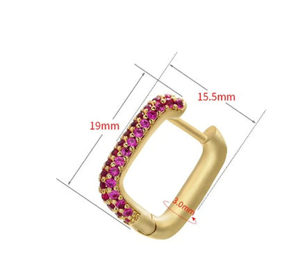 Fashion Square Copper Plating Inlay Rhinestones 1 Piece