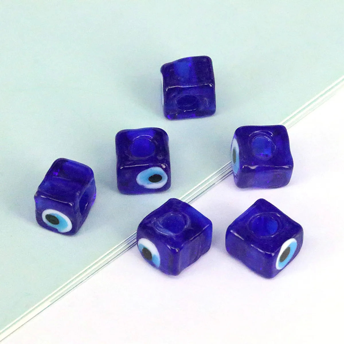 1 Piece 10 * 8mm Glass Square Eye Beads