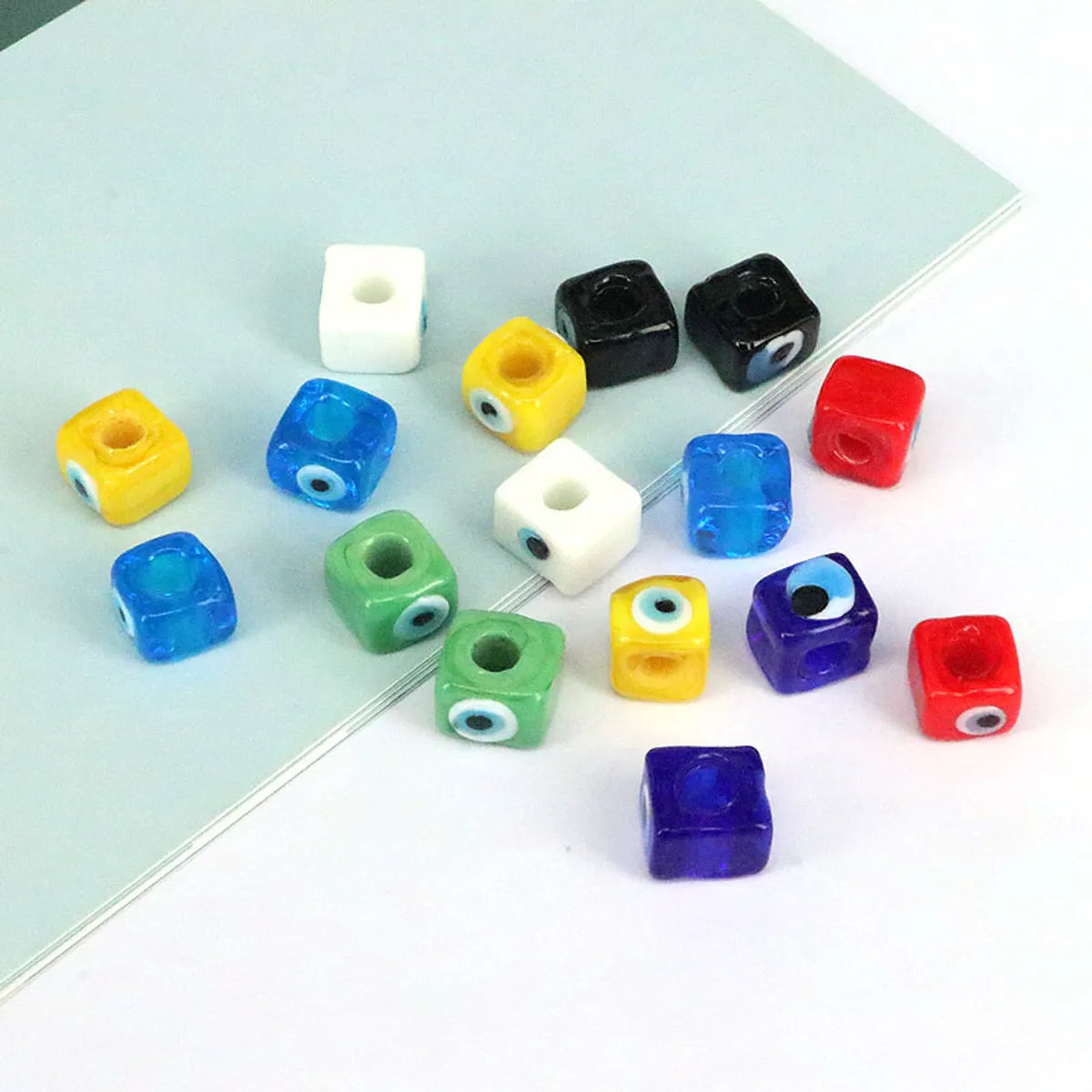 1 Piece 10 * 8mm Glass Square Eye Beads