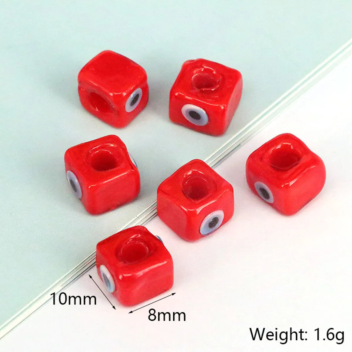 1 Piece 10 * 8mm Glass Square Eye Beads