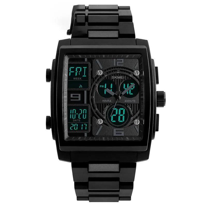 Fashion Square Single Folding Buckle Electronic Men'S Watches