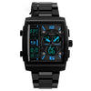 Fashion Square Single Folding Buckle Electronic Men'S Watches