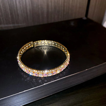 Fashion Square Snake Copper Zircon Bangle In Bulk