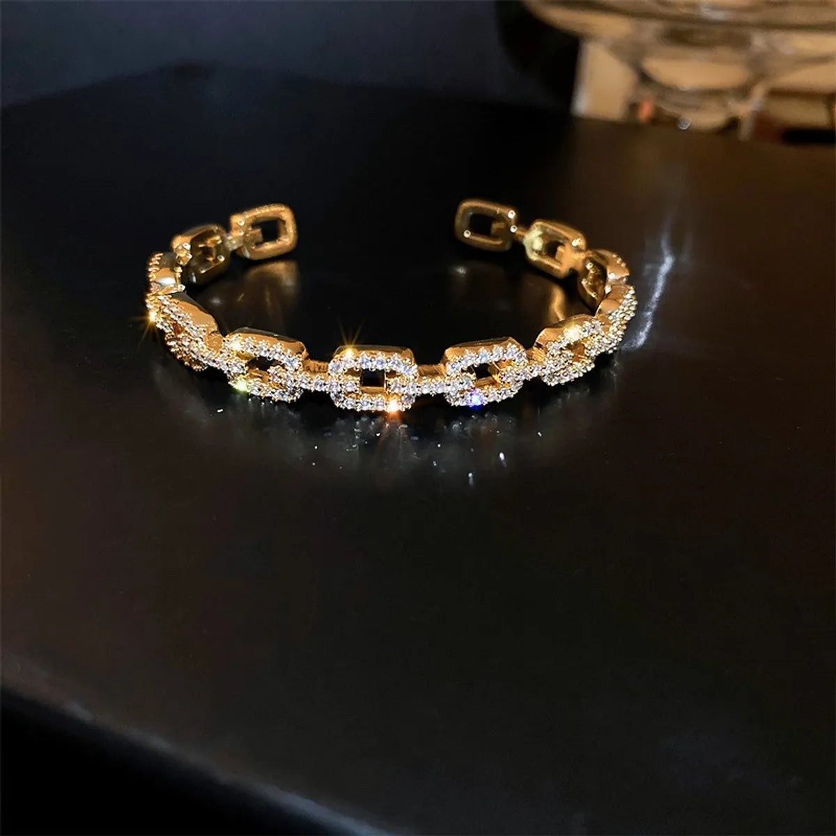 Fashion Square Snake Copper Zircon Bangle In Bulk