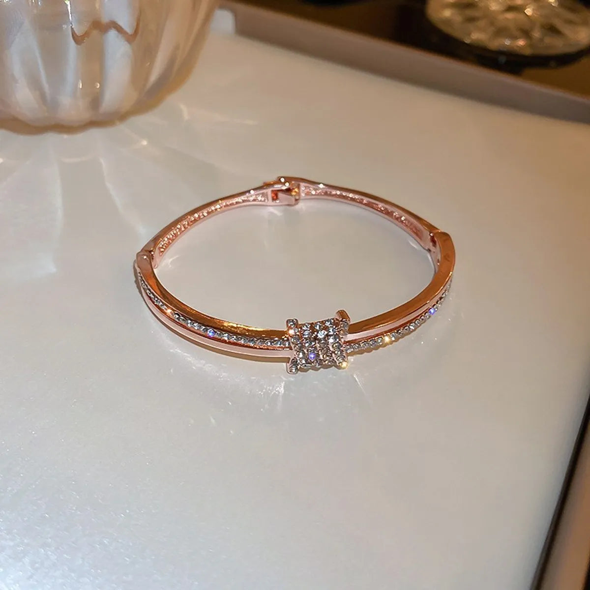 Fashion Square Snake Copper Zircon Bangle In Bulk