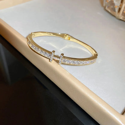 Fashion Square Snake Copper Zircon Bangle In Bulk