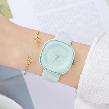 Fashion Square Solid Color Buckle Quartz Women'S Watches