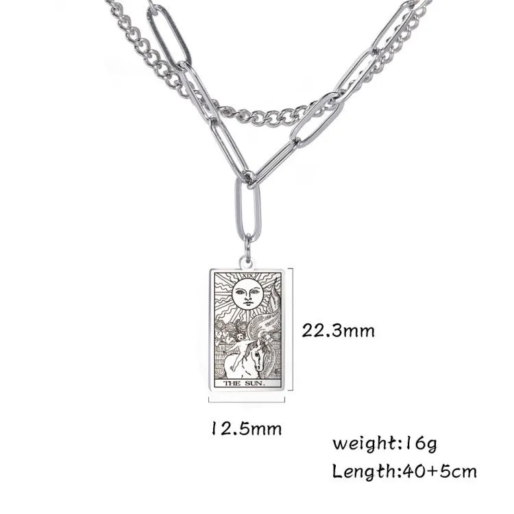 Fashion Square Stainless Steel Plating Layered Necklaces 1 Piece