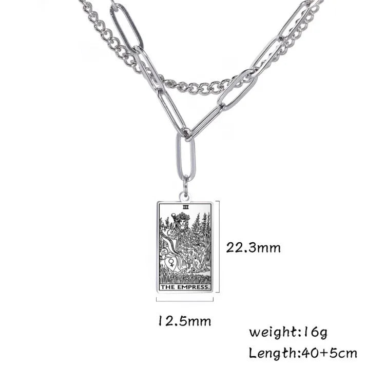 Fashion Square Stainless Steel Plating Layered Necklaces 1 Piece