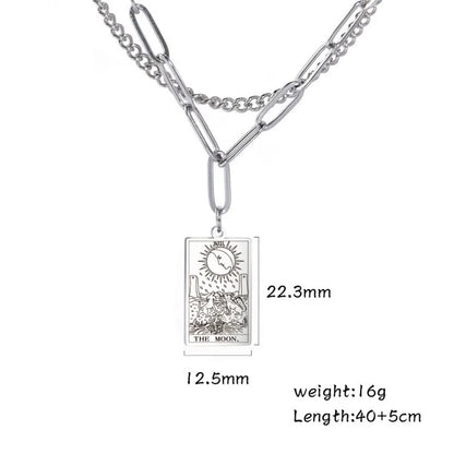 Fashion Square Stainless Steel Plating Layered Necklaces 1 Piece