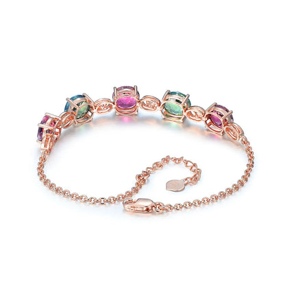 Fashion Square Copper Inlay Artificial Gemstones Bracelets