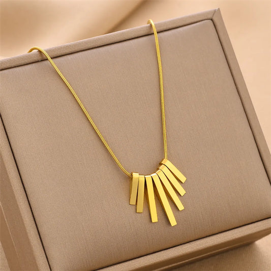 Fashion Square Titanium Steel Plating Necklace 1 Piece