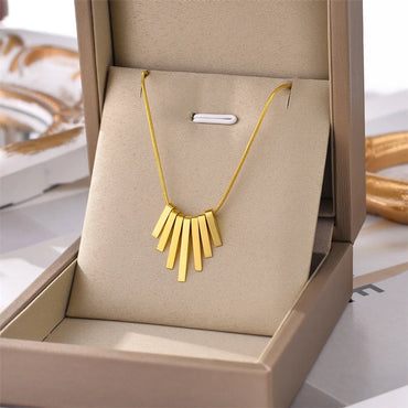 Fashion Square Titanium Steel Plating Necklace 1 Piece