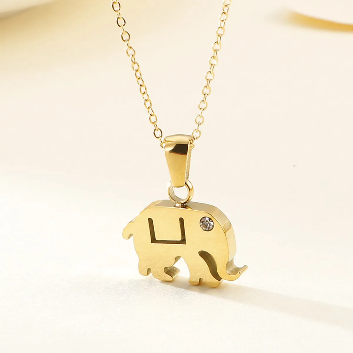 Titanium Steel 18K Gold Plated Animal