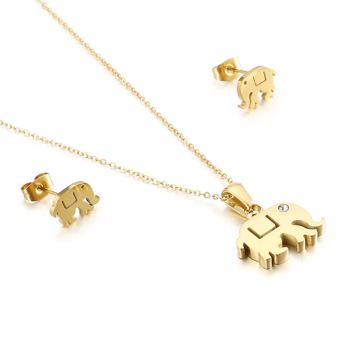 Titanium Steel 18K Gold Plated Animal