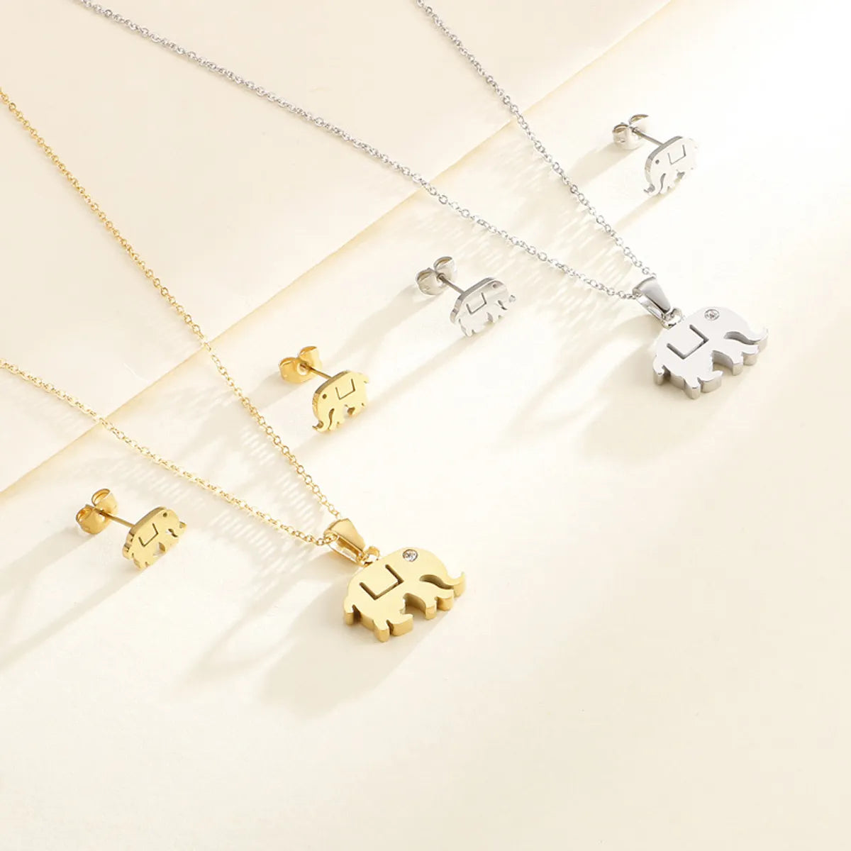 Titanium Steel 18K Gold Plated Animal