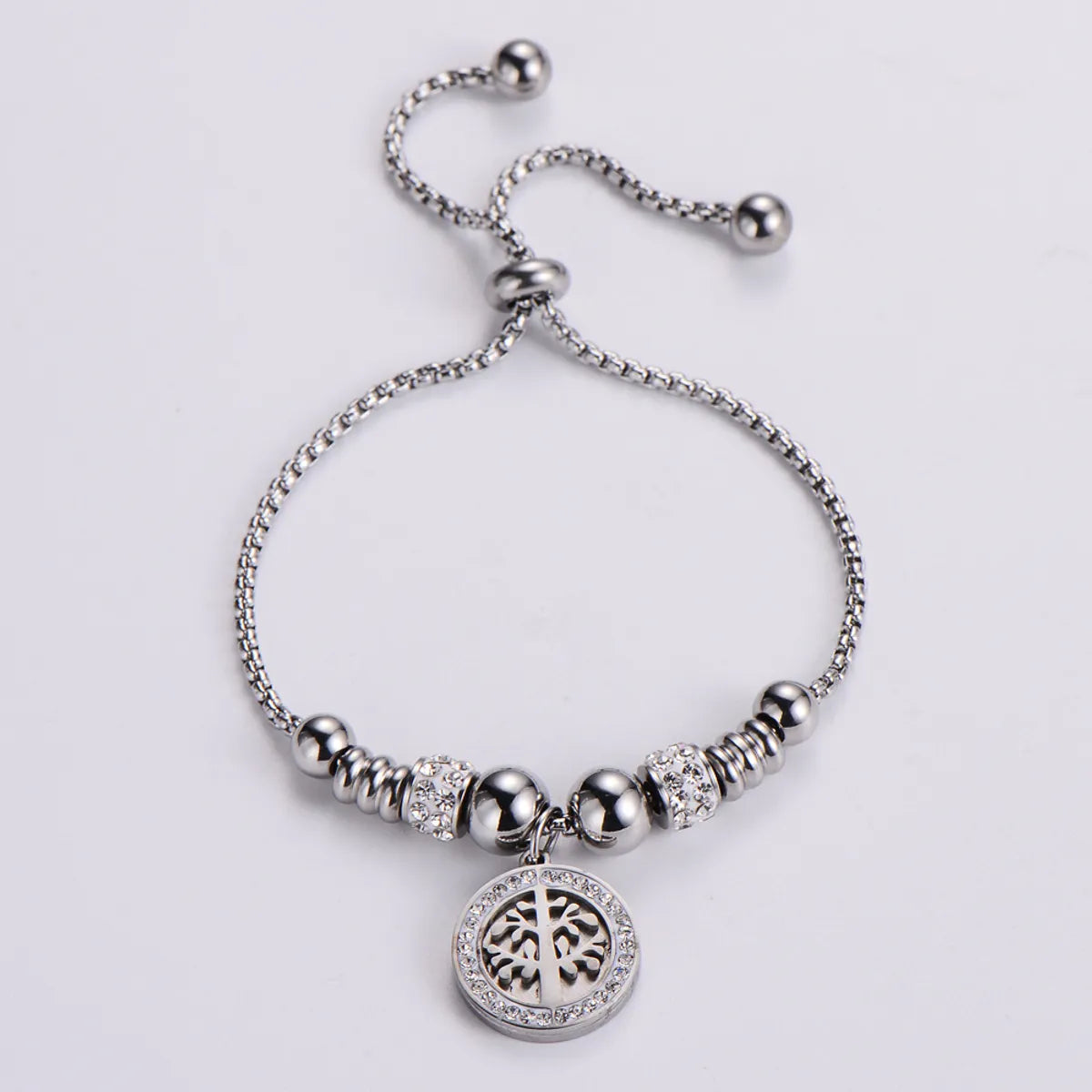 Fashion Stainless Steel Beads Beaded Tree Of Life Bracelet