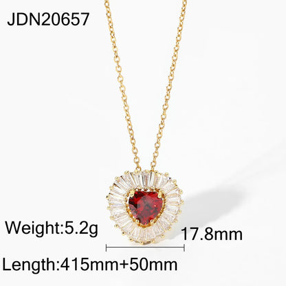 Fashion Stainless Steel Chain Micro-inlaid Zircon Purple Square Zircon Pendant Necklace