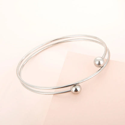 Fashion Stainless Steel Double Circle Open Bracelet Wholesale Gooddiy