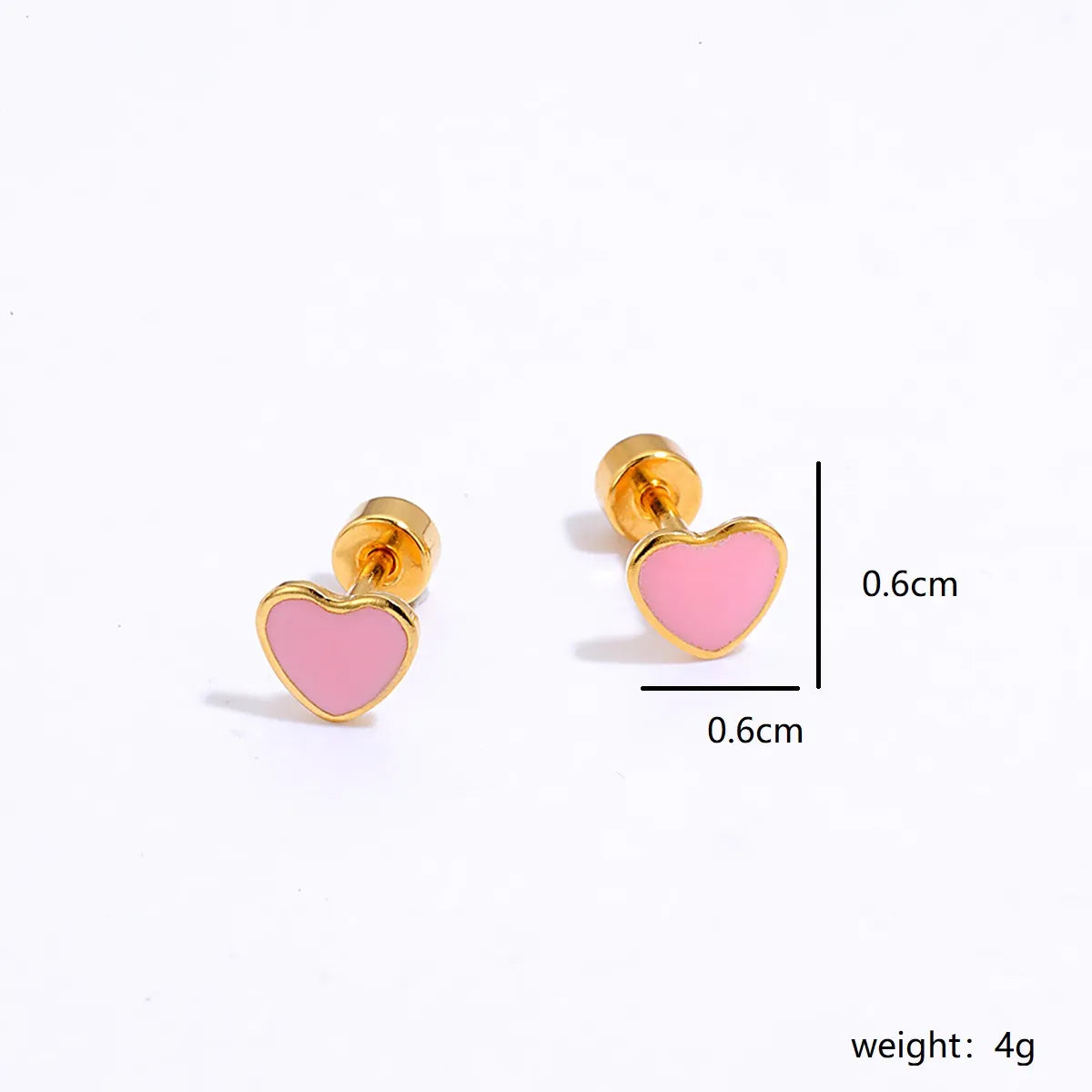 1 Piece Fashion Heart Plating Stainless Steel Earrings