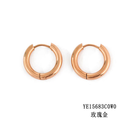 Fashion Geometric Stainless Steel No Inlaid 14K Gold Plated Earrings