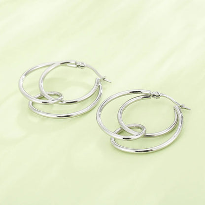 Fashion Stainless Steel Geometric Circle Knotted Earrings Wholesale Gooddiy