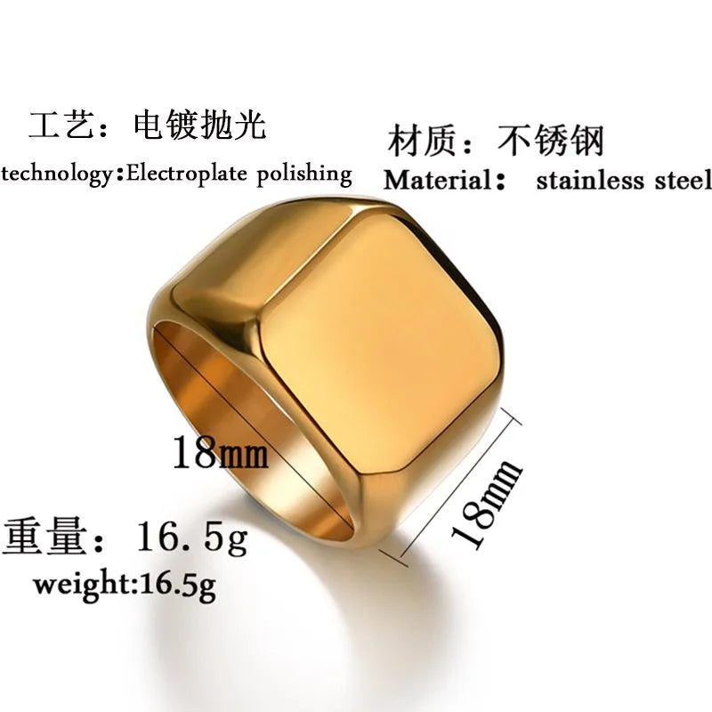 Fashion Geometric 304 Stainless Steel No Inlaid 18K Gold Plated Men'S