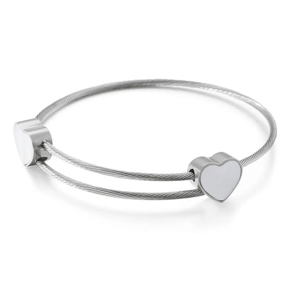 Fashion Stainless Steel Heart-shaped Inlaid Shell Bracelet Wholesale Gooddiy