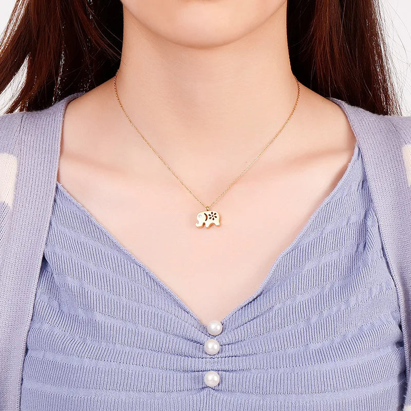 Stainless Steel Titanium Steel 18K Gold Plated Fashion Geometric Pendant Necklace