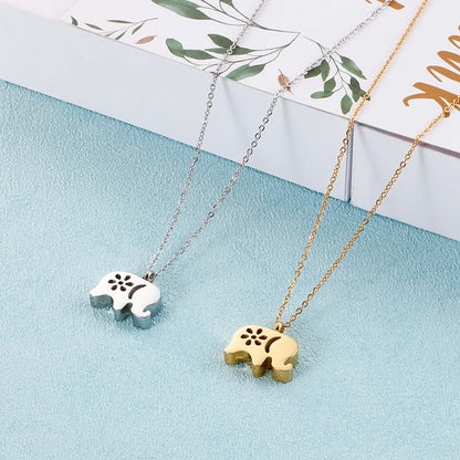 Stainless Steel Titanium Steel 18K Gold Plated Fashion Geometric Pendant Necklace