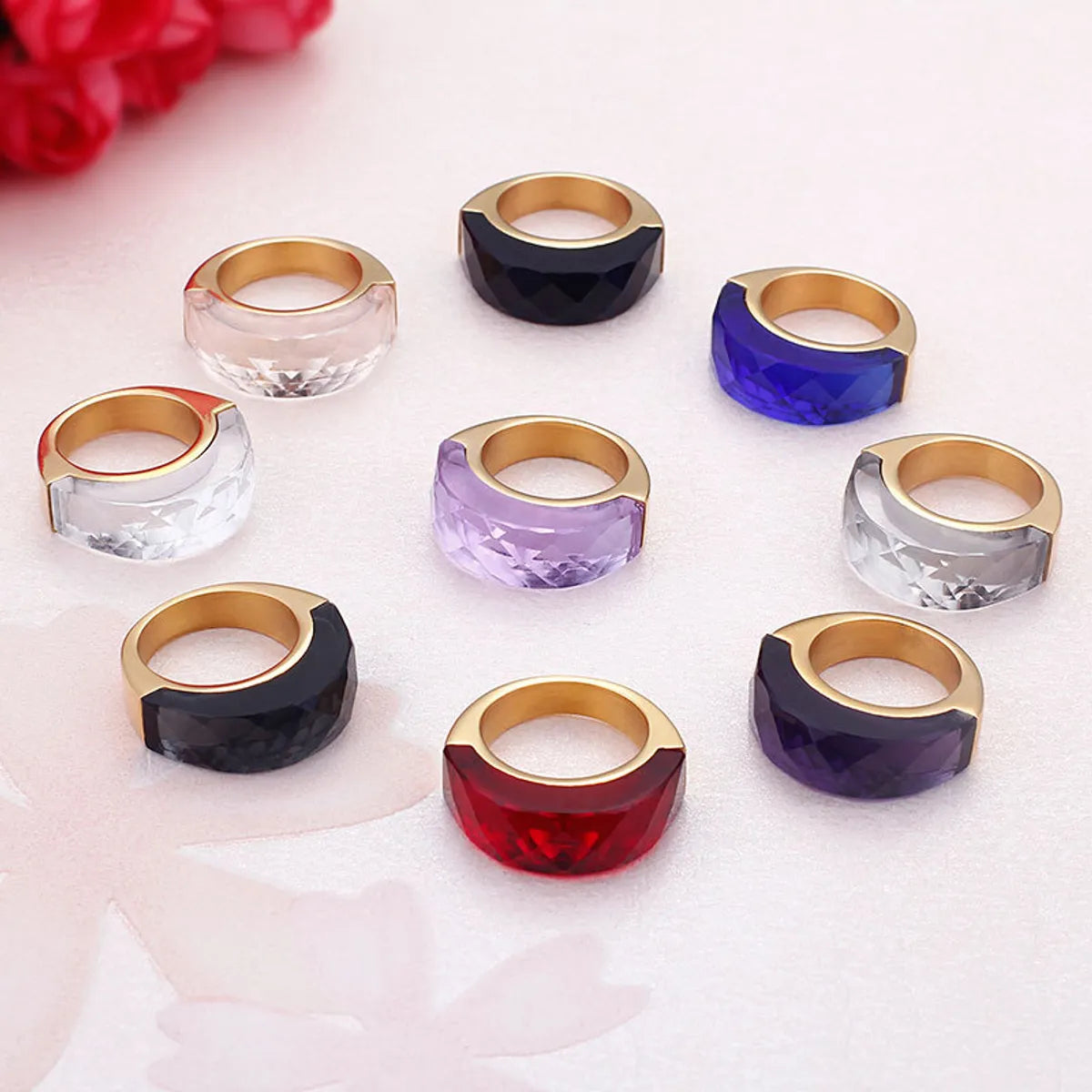 Stainless Steel 18K Gold Plated Fashion Geometric No Inlaid