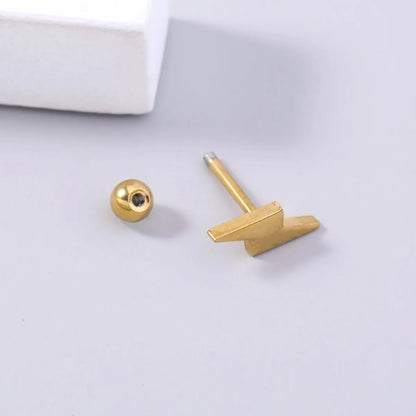 Fashion Stainless Steel Lightning Earrings Simple Stud Earrings