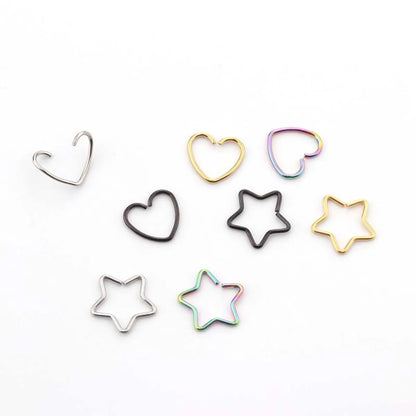 Ear Cartilage Rings & Studs Fashion Heart 316 Stainless Steel  Plating No Inlaid