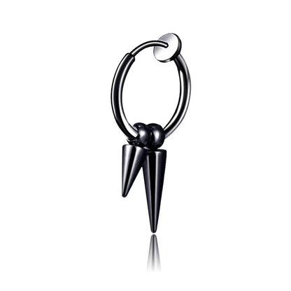 Fashion Stainless Steel Tassel Single Point Cone Earrings Single