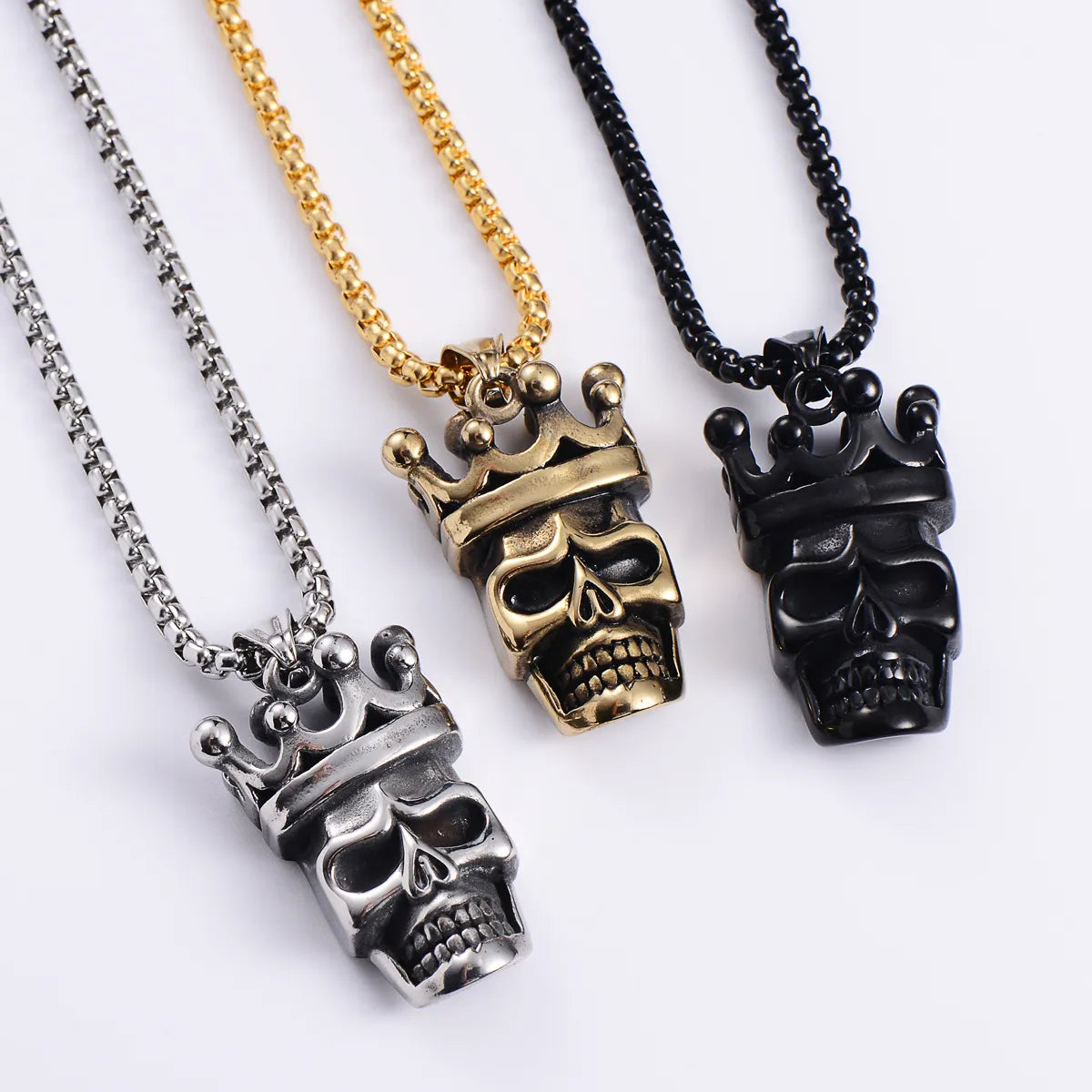 Fashion Stainless Steel Titanium Steel Skull Ghost Head Pendant Wholesale Gooddiy