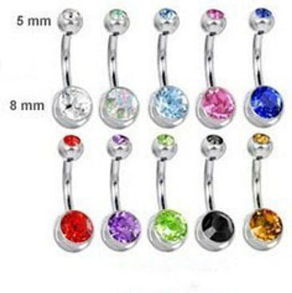 Fashion Stainless Steel Umbilical Ring Diamond Simple Umbilical Ring