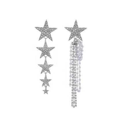 Fashion Star Alloy Diamond Zircon Women'S Drop Earrings 1 Pair