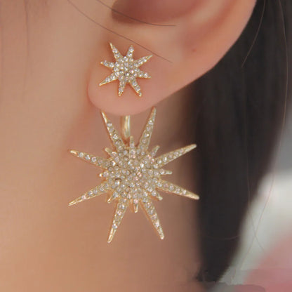 Fashion Star Alloy Plating Inlay Artificial Diamond Women's Drop Earrings 1 Piece