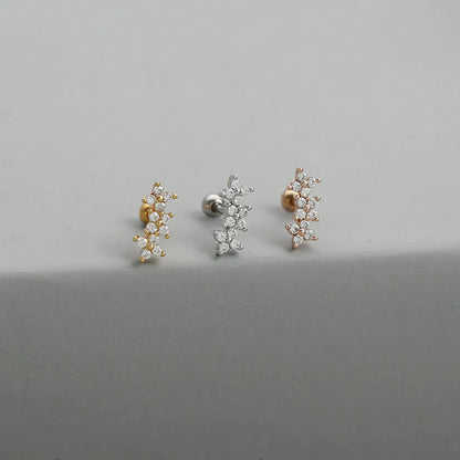 1 Piece Fashion Star Inlay Copper Zircon Ear Studs