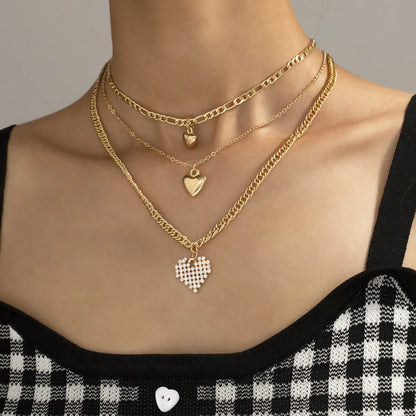 Fashion Star Heart Shape Lightning Alloy Plating Inlay Rhinestones Women's Layered Necklaces 1 Piece