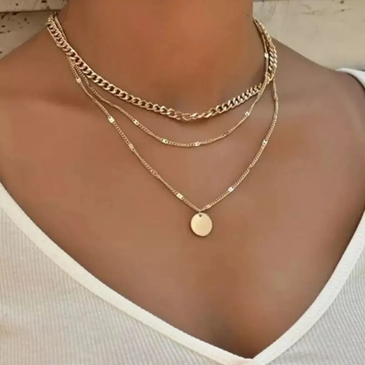 Fashion Star Heart Shape Lightning Alloy Plating Inlay Rhinestones Women's Layered Necklaces 1 Piece