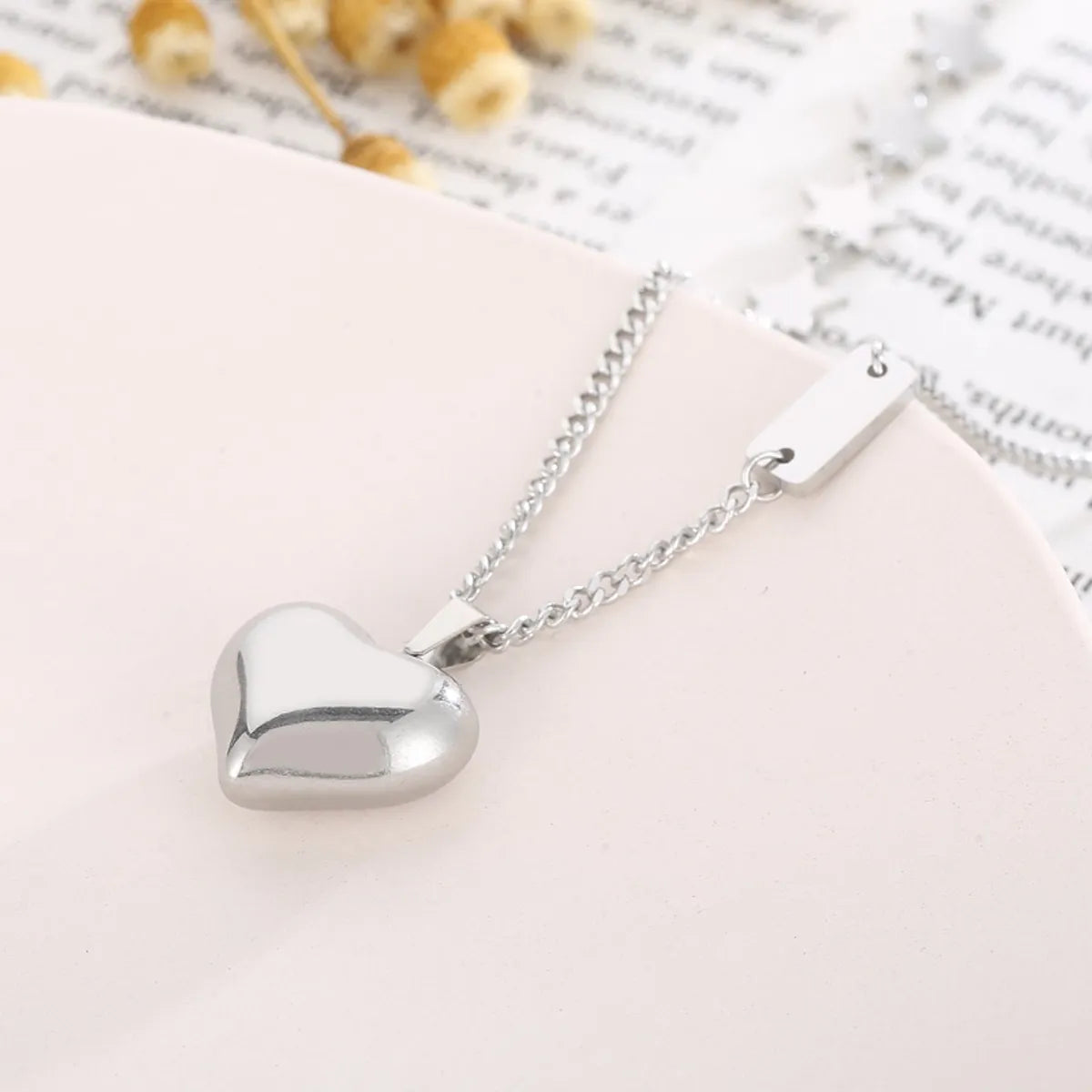 Fashion Star Heart Shape Titanium Steel Plating Pendant Necklace 1 Piece